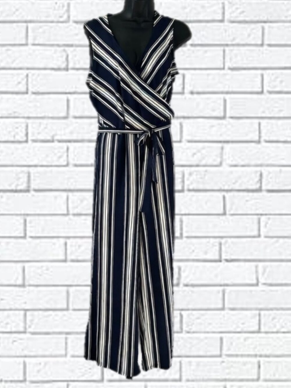 Nina Leonard | Striped Palazzo Jumpsuit